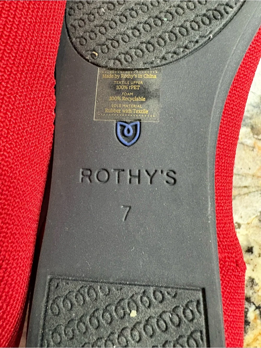 Rothy's Red Knit Slip-On Ballet Flats
